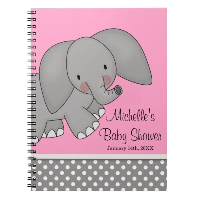 Livre d'invité mignon de baby shower d'éléphant (Devant)