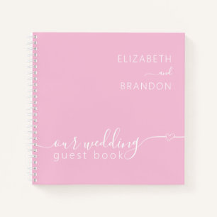 Livre d'invité minimaliste rose vif, moderne et Ma