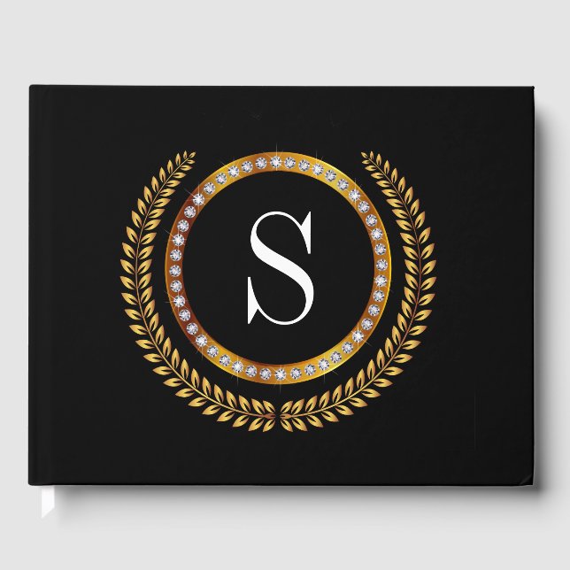 Livre d'invité Monogramme sophistiqué (Recto)