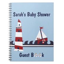 Livre d'invité nautique de scène d'océan de baby