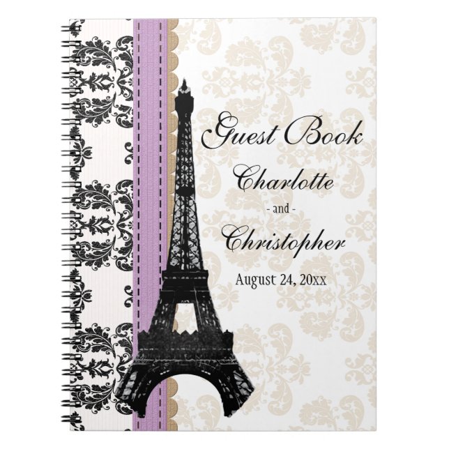 Livre d'invité parisien de mariage de Tour Eiffel (Devant)