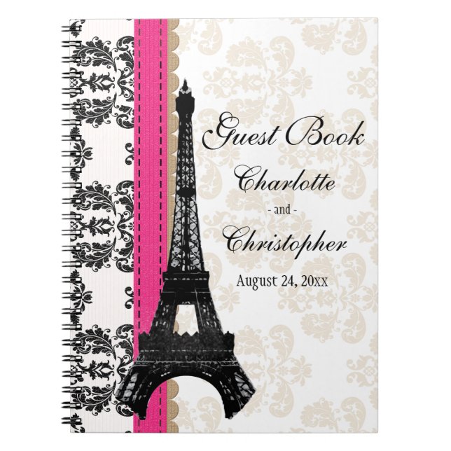 Livre d'invité parisien de mariage de Tour Eiffel (Devant)