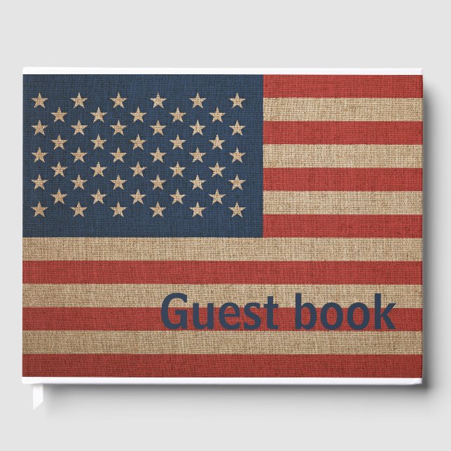 Livre d'invité patriotique avec drapeau américain (Recto)