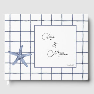 Livre d'invité personnalisé Blue Tropical Watercol