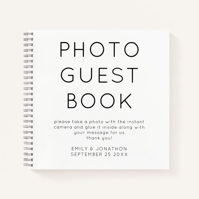 Livre d'invité photo minimaliste Mariage (Devant)