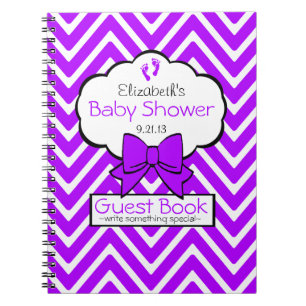 Livre d'invité pourpre lumineux de baby shower de