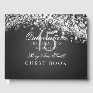 Livre d'invité Quinceanera Party Sparkling Wave Bl