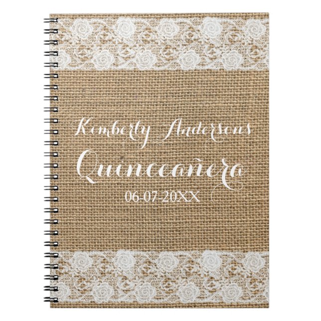 Livre d'invité romantique de Quinceañera de (Devant)