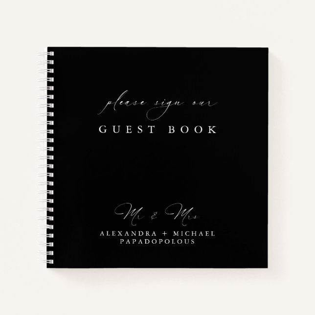 Livre d'invité Simple Modern Elegant Wedding (Devant)