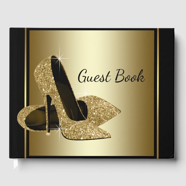 Livre d'invités de chaussures à talon élevé noir e (Recto)