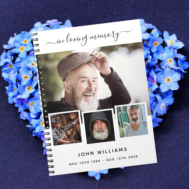 Livre d'invités funérailles photo collage blanc mé (Créateur téléchargé)