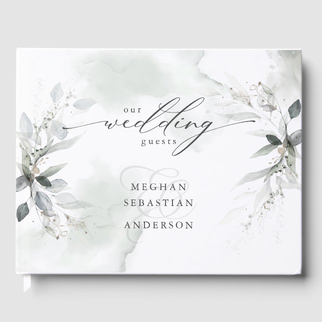 Livre d'invités Rustic Muted Green Folift (Recto)