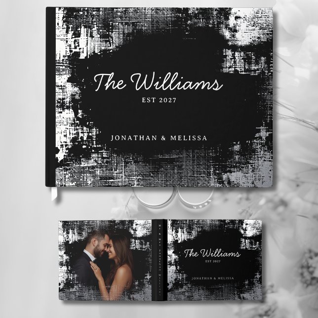 Livre d'invités texturé Photo Foil Guestbooks noir (Créateur téléchargé)