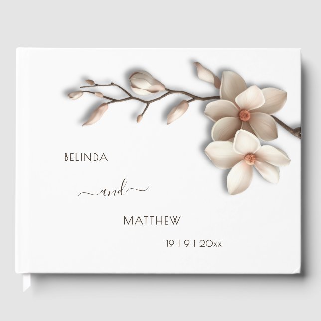 Livre D'or 3D Magnolia Flower | Wedding (Recto)
