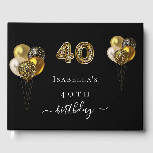 Livre D'or 40e anniversaire ballons empreintes de léopard en