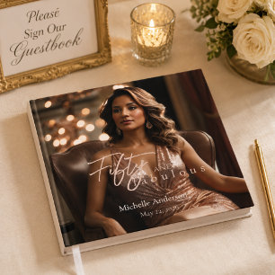 Livre d'or 50 ans Rose Gold pour invités
