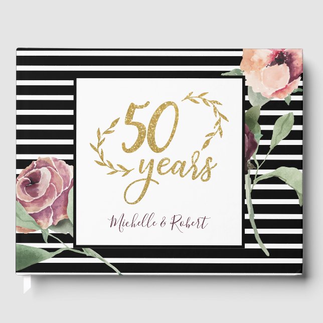 Livre D'or 50e anniversaire de Mariage Parties scintillant d' (Recto)