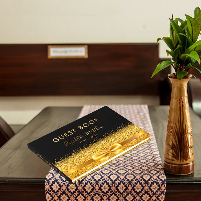 Livre D'or 50e anniversaire du Mariage étincelle d'or noir (Créateur téléchargé)
