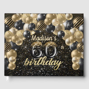 Livre D'or 60e anniversaire de luxe Black Gold personnalisé