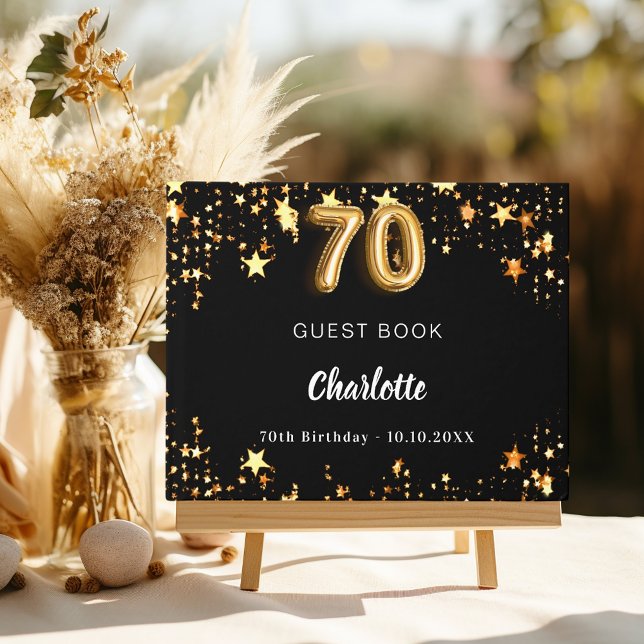Livre D'or 70e anniversaire étoiles d'or noir (Créateur téléchargé)