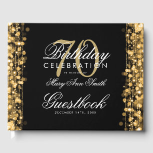 Livre d'or 70th Birthday Party Sparkles Gold