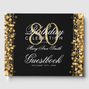 Livre d'or 80th Birthday Party Sparkles Gold