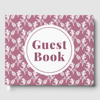 Livre d'or à motif floral rose et blanc