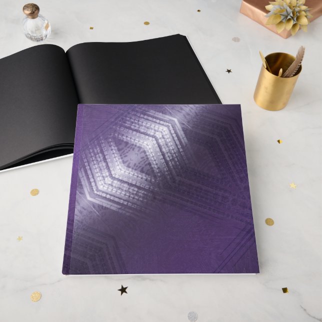 Livre D'or Acceptation | Motif Boho violet écectique (Recto ouvert)