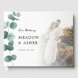 Livre D'or Adélaïde Mariage aquarelle Eucalyptus et photo