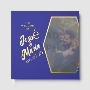 Livre D'or Ajouter Photo Blue Mariage Foil Guides