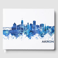 Akron Ohio Skyline Blue