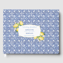 Livre D'or Amalfi Lemons Méditerranéen Carreaux Bleus Mariage