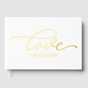 Livre D'or Amour Calligraphie Moderne Élégante Mariage