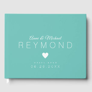 Livre D'or Amour coeur turquoise bleu mariage