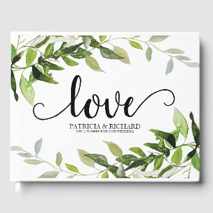 Livre D'or Amour Élégant de Mariage Vert