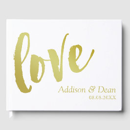 Livre D'or Amour | Mariage de script Gold Brush