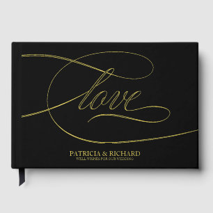 Livre D'or Amour Moderne Élégante Calligraphie Mariage