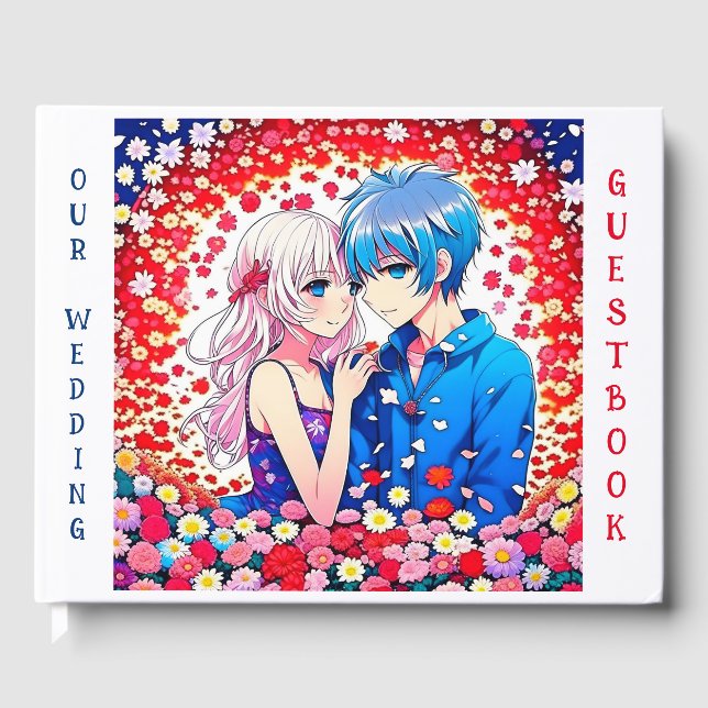 Livre D'or Anime Couple Theme Notre Mariage (Recto)