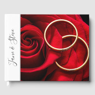 Livre D'or Anneaux élégants mariages roses rouges romantiques