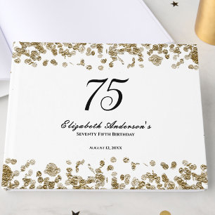 Livre D'or Anniversaire 75 ans élégant minimaliste noir et or