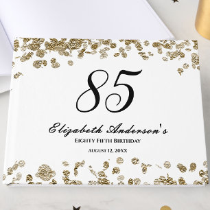 Livre D'or Anniversaire 85 Ans Élégant Minimaliste Noir et Or