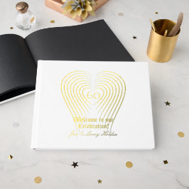 Livre D'or Anniversaire blanc Gold Foil