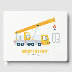 Livre D'or Anniversaire de enfant du véhicule de construction
