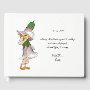 Livre D'or Anniversaire de enfant Party Gentian mignonne Flow