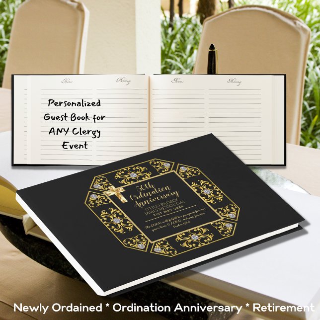 Livre D'or Anniversaire de l'Ordination personnalisée Black G (Créateur téléchargé)