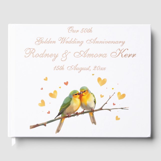Livre D'or Anniversaire du Mariage des Inséparables modifiabl (Recto)