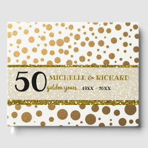 Livre D'or Anniversaire du Mariage d'or Confetti