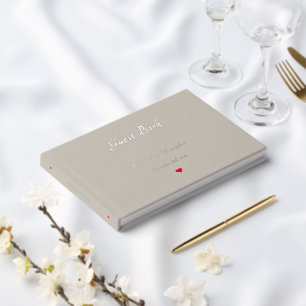 Livre D'or Anniversaire Mariage de l'élégant Taupe Silver Foi