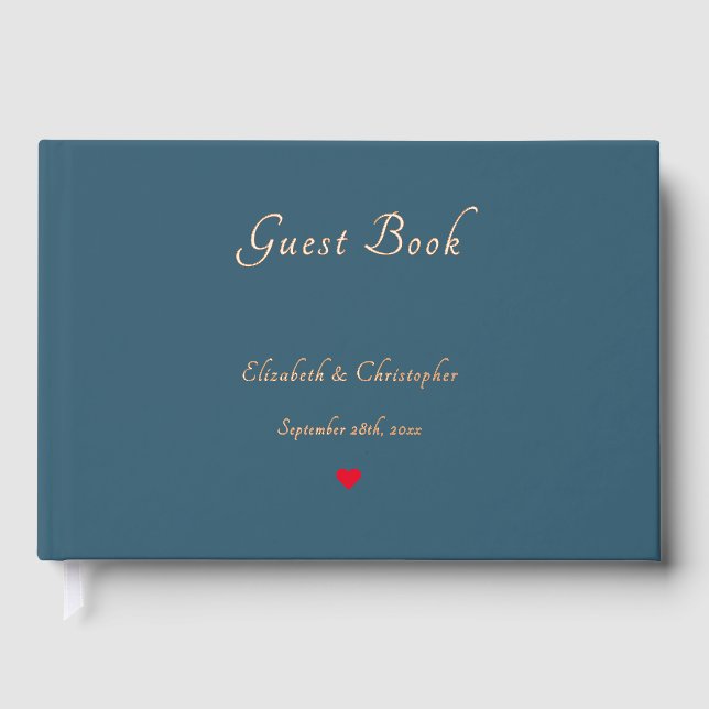 Livre D'or Anniversaire Mariage Eucalyptus Blue Gold (Recto)