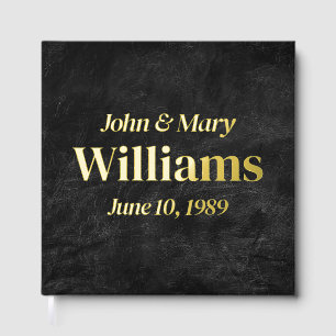 Livre D'or Anniversaire mariage Or sur cuir noir